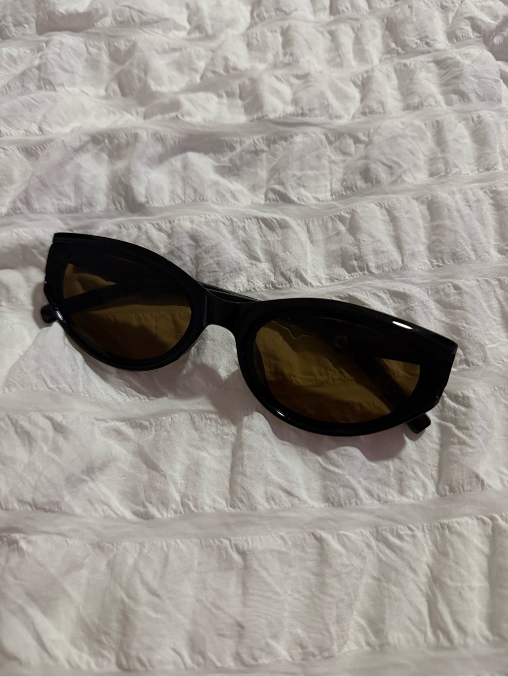 Black Cat-Eye Sunglasses with Brown Lenses - Women's Accessories